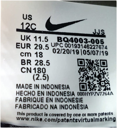 Nike Air Presto Textile Kids Trainers BQ4002-005 Triple Black UK11.5/US12C/E29.5