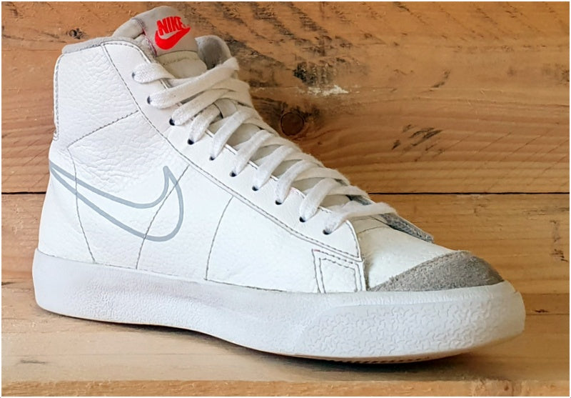 Nike Blazer Multi Swoosh Leather Trainers UK5/US5.5Y/EU38 DO6487-100 White/Black