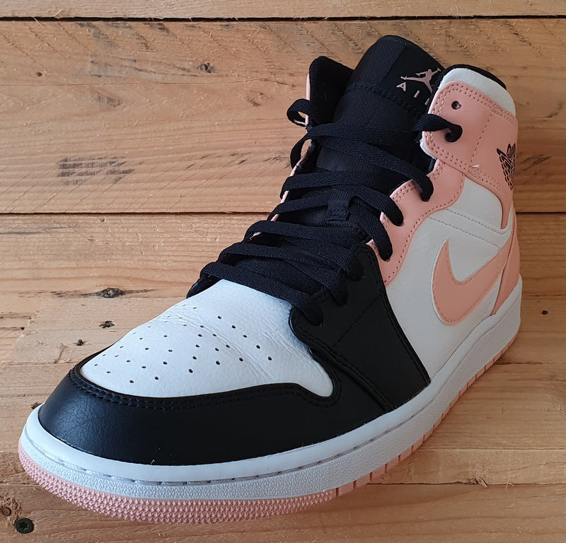 Nike Air Jordan 1 Mid Leather Trainers UK11 US12 EU46 554724 133 Crimson Tint