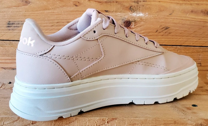 Reebok Club C Double Geo Low Leather Trainers UK5/US7.5/EU38 H69145 Pink/White