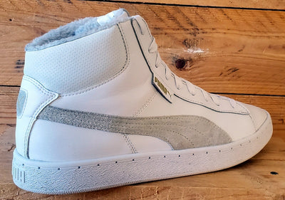 Puma Fur Lined Mid Leather Trainers UK10/US11/EU44.5 364977-02 White/Grey
