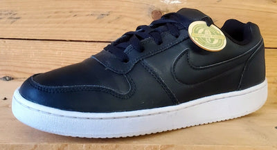 Nike Ebernon Low Leather Trainers UK6/US8.5/EU40 AQ1779-001 Black/White
