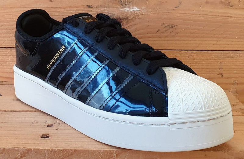 Adidas Superstar Bold Low Pleather Trainers UK7.5/US9/E41 FW8423 Black Off White