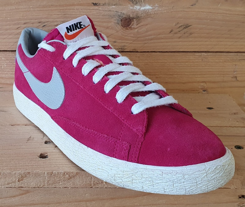 Nike Blazer Premium Low Suede Trainers UK7 US8 EU41 538402 601 Fuchsia Pink Gum VintageTrainers