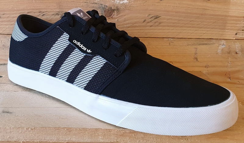 Adidas Seeley Low Textile/Suede Trainers UK10.5/US11/EU45 B27611 Black/White