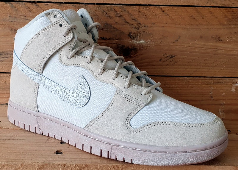 Nike Dunk High Cracked Leather Trainers UK9/US10/EU44 DV0822-100 Summit White