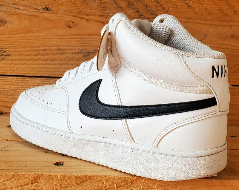 Nike Court Vision Mid Leather Trainers UK7/US8/EU41 DN3577-101 White/Black