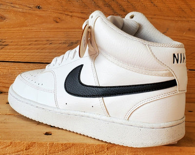 Nike Court Vision Mid Leather Trainers UK7/US8/EU41 DN3577-101 White/Black