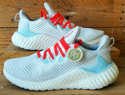 Adidas Alphaboost Low Primeknit Trainers UK8.5/US9/EU42.5 EG1441 White/Solor Red