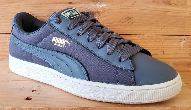 Puma Basket Low Textile/Leather Trainers UK9/US10/EU43 358521-03 Grey/White