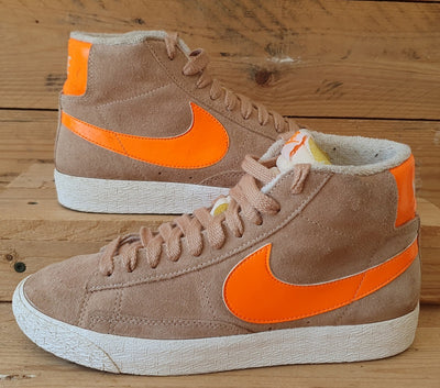 Nike Blazer Mid Suede Trainers UK5/US7.5/EU38.5 518171-202 Beige/Orange/White