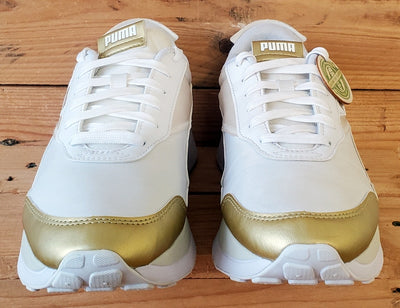 Puma Cruise Rider Low Textile Trainers UK6.5/US9/EU40 380500-01 White/Team Gold