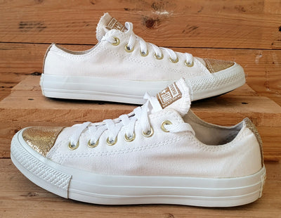 Converse Chuck Taylor All Star Canvas Trainers UK6/US8/EU39 542447F White/Gold