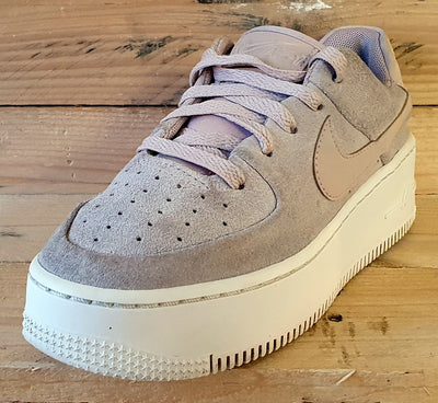 Nike Air Force 1 Sage Low Suede Trainers UK3/US5.5/EU36 AR5339-201 Beige/White