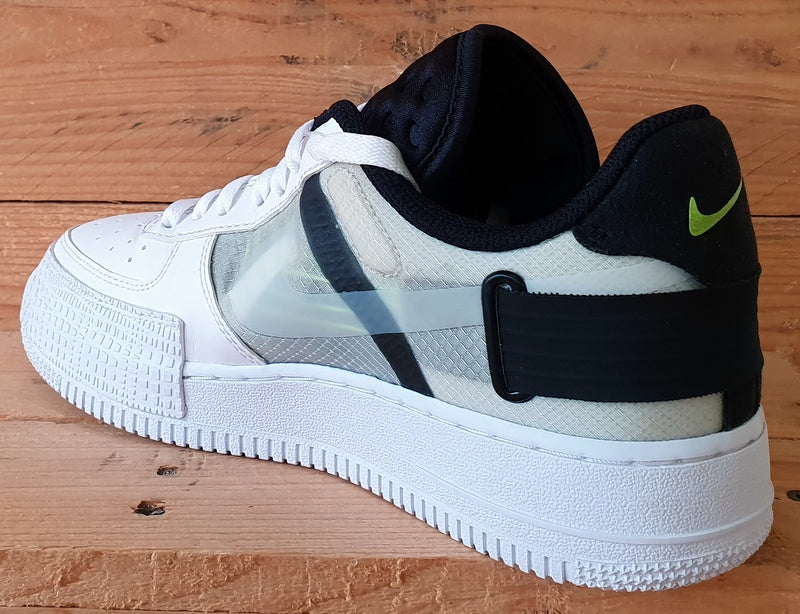 Nike Air Force 1 Low Leather Trainers UK6/US7/EU40 AT7859-101 White Black Volt