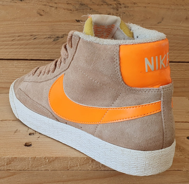 Nike Blazer Mid Suede Trainers UK5/US7.5/EU38.5 518171-202 Beige/Orange/White