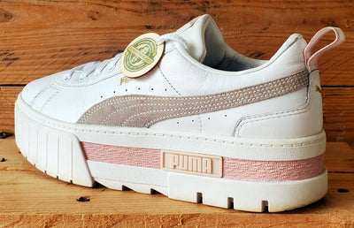 Puma Mayze Platform Low Leather Trainers UK7/US9.5/EU40.5 381983-08 White