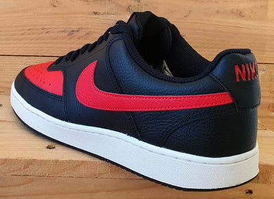 Nike Court Vision Low Leather Trainers UK10/US11/EU45 DV6488-001 Black/Red