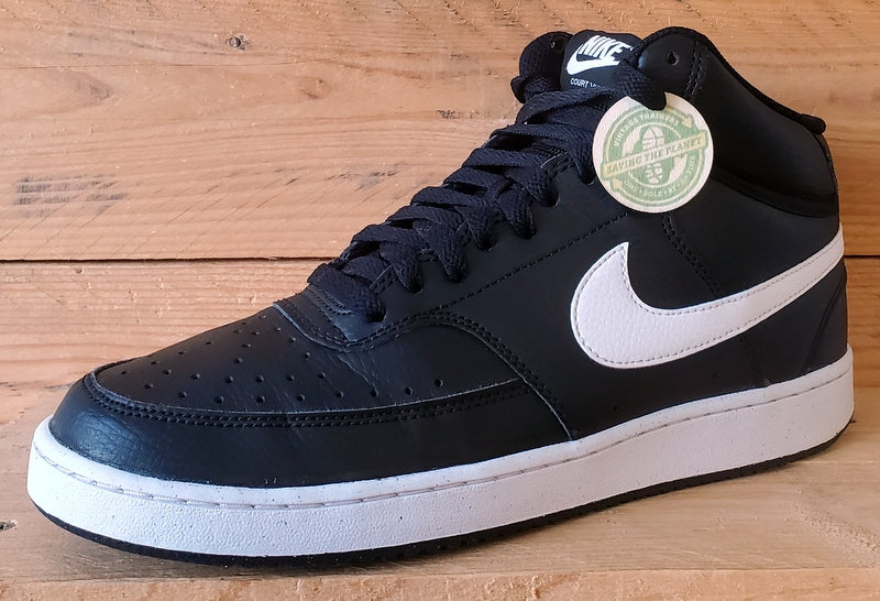 Nike Court Vision Mid Leather Trainers UK8/US9/EU42.5 DN3577-001 Black/White