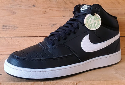Nike Court Vision Mid Leather Trainers UK8/US9/EU42.5 DN3577-001 Black/White