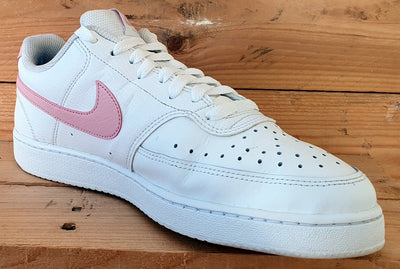 Nike Court Vision Low Leather Trainers UK7/US9.5/EU41 CD5434-110 White/Pink