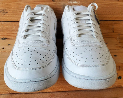 Nike Court Vision Low Leather Trainers UK9/US10/EU44 DH2987-100 Triple White