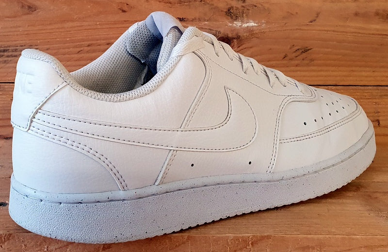 Nike Court Vision Low Leather Trainers UK10/US11/EU45 DH2987-100 Triple White