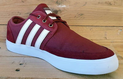 Adidas Seeley Low Canvas/Suede Trainers UK8/US8.5/EU42 G98079 Maroon/White