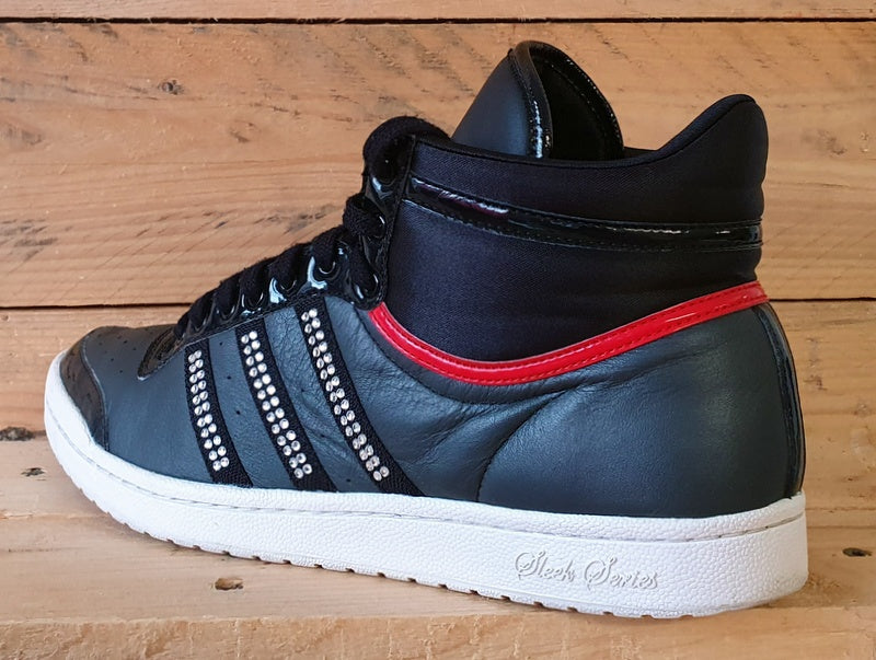 Adidas Sleek Series Top Ten Mid Leather Trainers UK8/US9.5/E42 V22622 Black/Red 