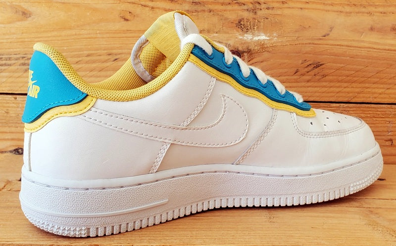 Nike Air Force 1 Low Leather Trainers UK4.5/US7/EU38 AA0287-105 White/Topaz