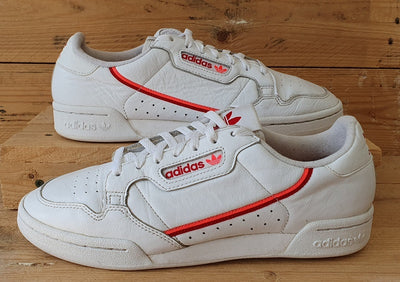 Adidas Continental 80 Low Leather Trainers UK9/US10.5/E43 EE5562 White/Flash Red