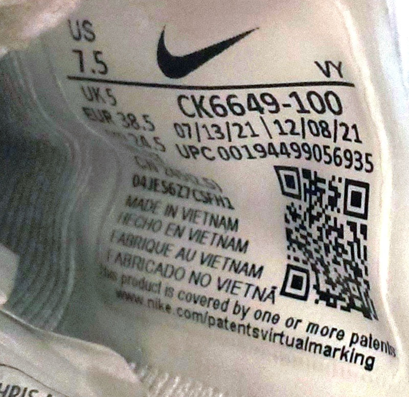 Nike Air Force 1 Pixel Leather Trainers UK5/US7.5/EU38.5 CK6649-100 Triple White