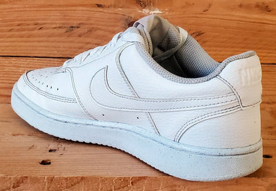 Nike Court Vision Low Leather Trainers UK6/US8.5/EU40 DH3158-100 Triple White