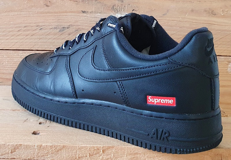 Nike Air Force 1 Low Supreme Leather Trainers UK7/US8/EU41 CU9225-001 Black