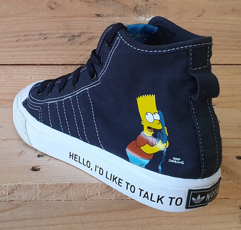 Adidas The Simpsons x Nizza Mid Canvas Trainers UK6/US6.5/EU39 GZ3538 Black