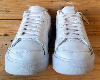Nike Blazer Platform Low Leather Trainers UK4.5/US7/EU38 DJ0292-100 Triple White
