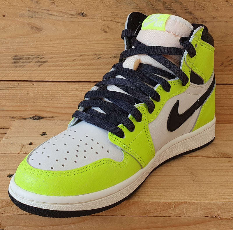 Nike Air Jordan 1 Visionaire Leather Trainers UK7/US8/EU41 555088-702  Volt/White