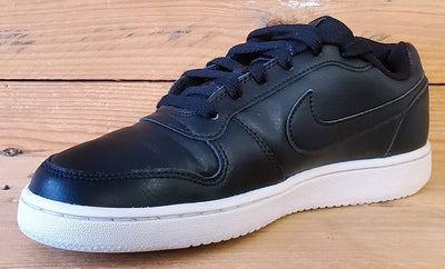 Nike Ebernon Low Leather Trainers UK4/US6.5/EU37.5 AQ1779-001 Black/White