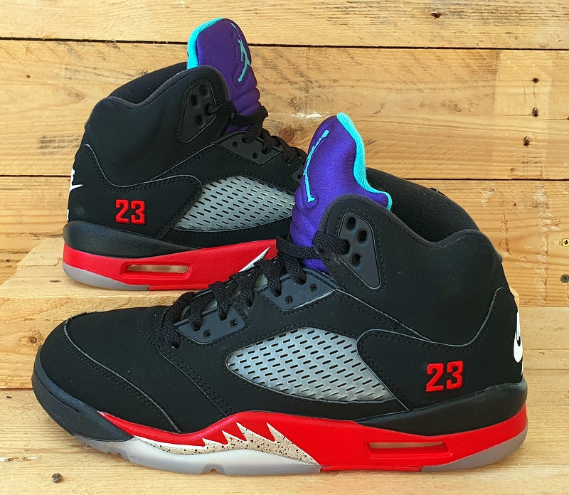 Nike Air Jordan 5 Retro Trainers UK8.5/US9.5/E43 CZ1786-001 Black Fire Red Grape