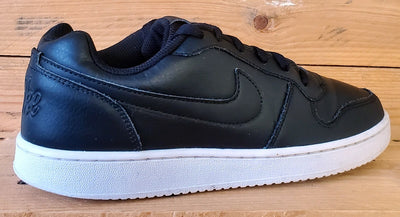 Nike Ebernon Low Leather Trainers UK6/US8.5/EU40 AQ1779-001 Black/White