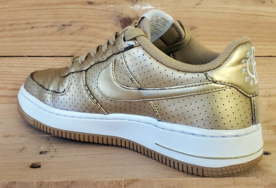 Nike Air Force 1 Low Leather Trainers UK3/US3.5Y/EU35.5 820438-700 Gold/White
