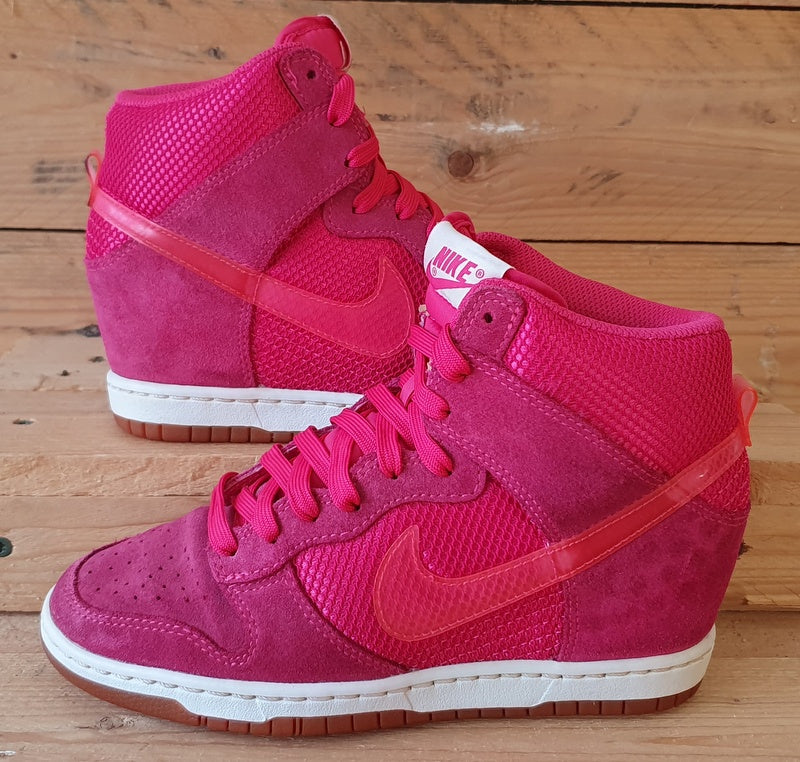 Nike Dunk Sky Hi Textile/Suede Trainers UK3/US5.5/EU36 579763-600 Pink