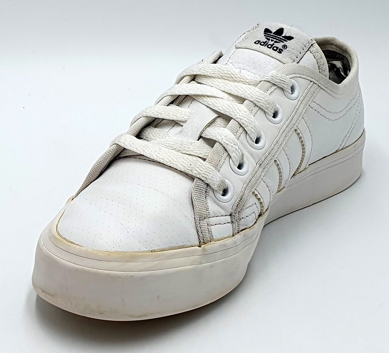 Adidas Originals Nizza Low Leather Trainers BB5574 Triple White UK3/US3.5/EU35.5