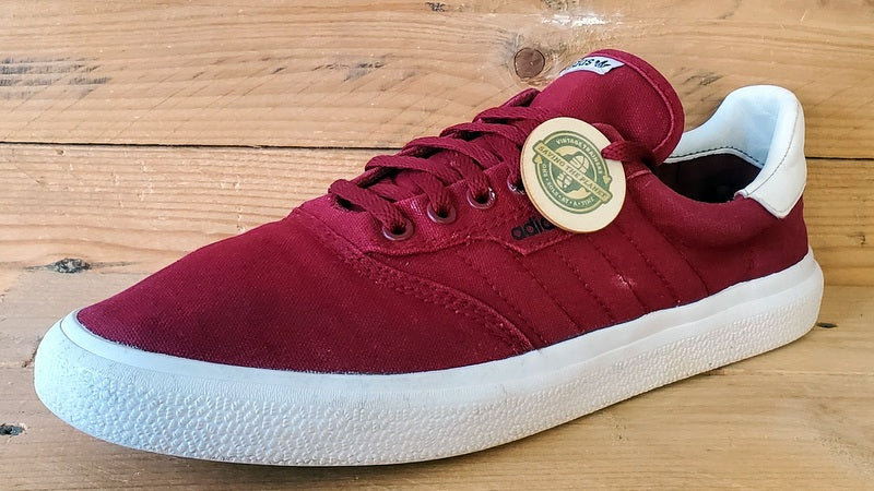 Adidas 3MC Low Canvas Trainers UK9/US9.5/EU43 DB3104 Bordeaux/White