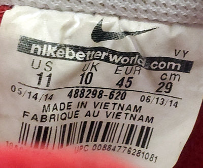 Nike Air Force 1 Low Suede Trainers UK10/US11/EU45 488298-620 Red/White