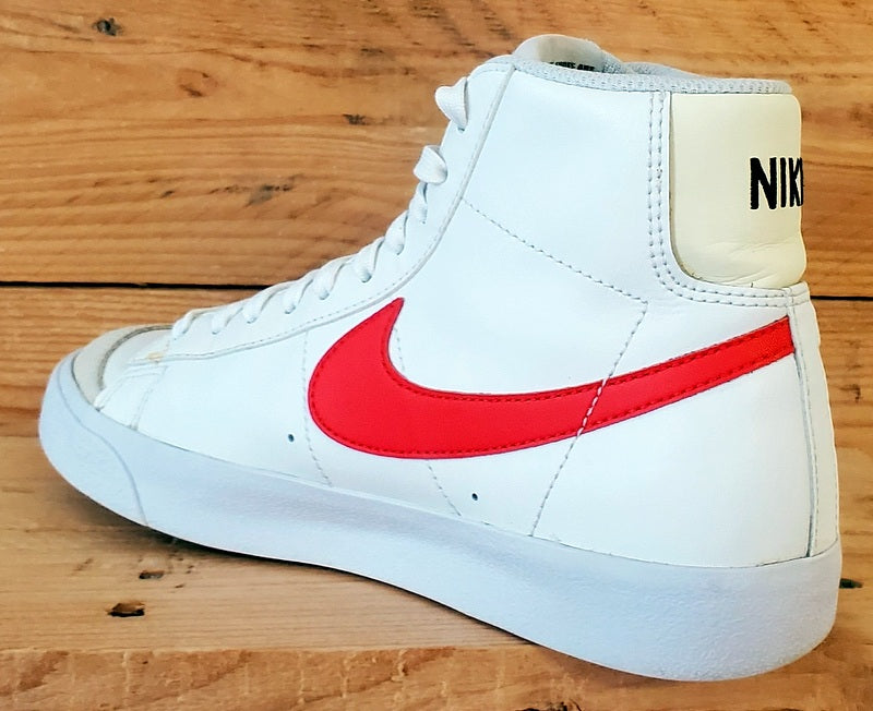 Nike Blazer 77 Mid Leather Trainers UK5/US5.5Y/EU38 DA4086-110 White/Red
