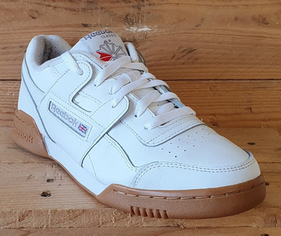 Reebok Workout Plus Low leather Trainers UK6.5/US7.5/EU40 CN2126 White/Gum