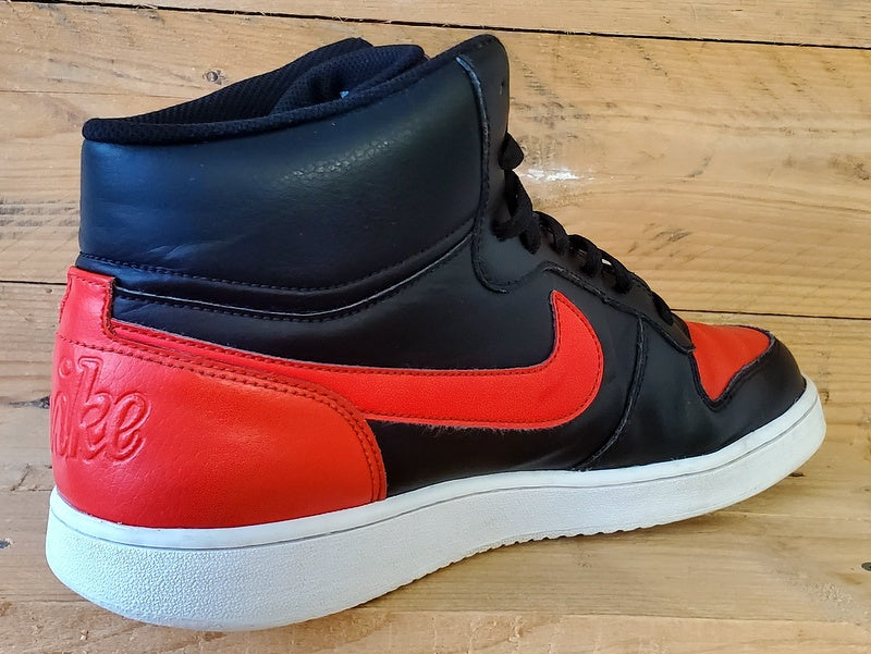 Nike Ebernon Mid Leather Trainers UK10/US11/EU45 AQ1773-005 Black/Red/White