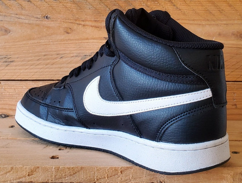 Nike Court Vision Mid Leather Trainers UK8/US9/EU42.5 DN3577-001 Black/White