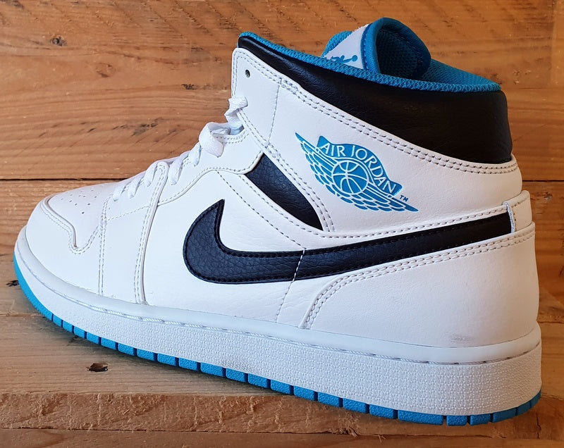 Nike Air Jordan 1 Mid Leather Trainers UK9/US10/EU44 554724-141 Laser Blue